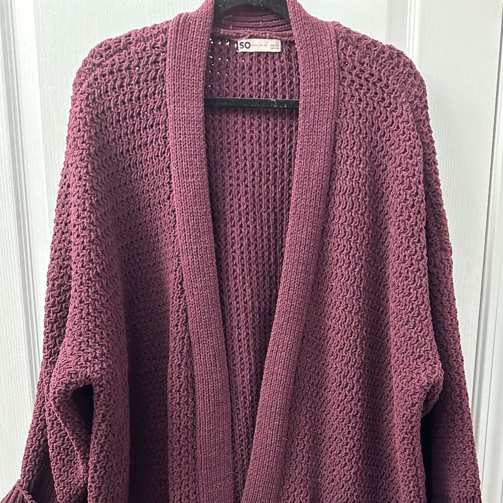 SO Burgundy Cardigan